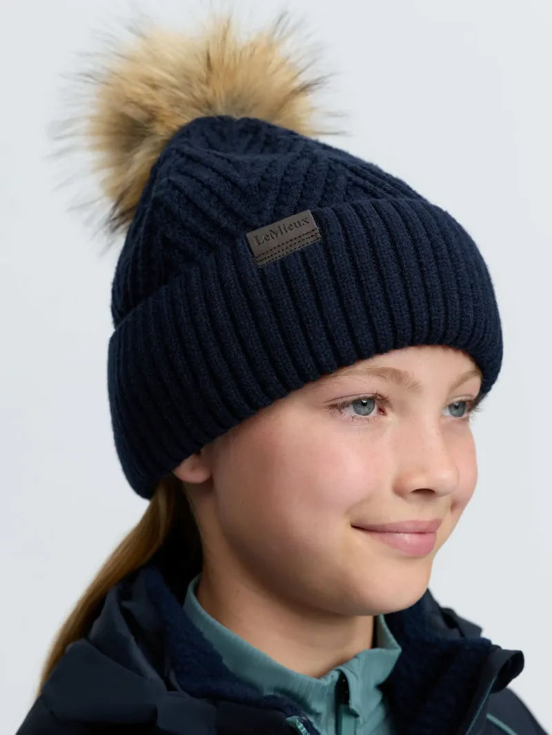 LeMieux Clara Knit Beanie in Navy-1