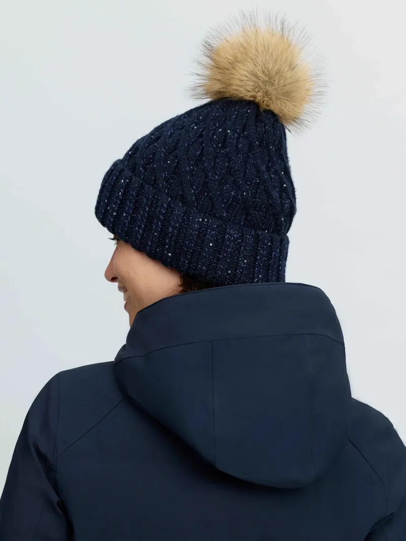 LeMieux Bernie Sequin Beanie in Navy-2