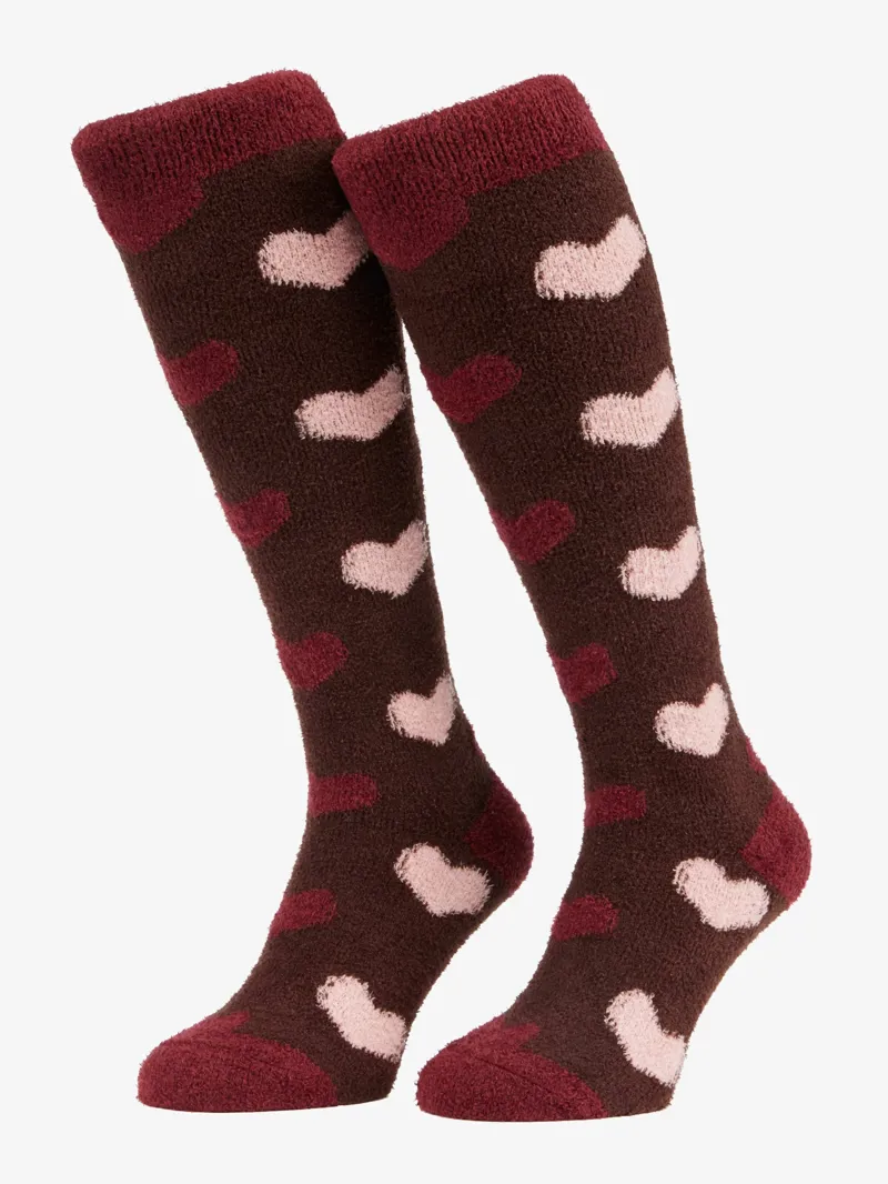 LeMieux Heart Fluffies Socks in Bramble