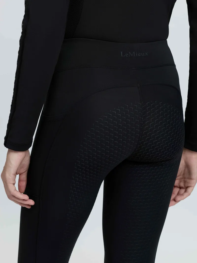 LeMieux Natalie Brushed Pull On Ladies Riding Leggings in Black-3