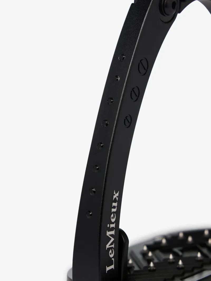 LeMieux Brilliance Vector Balance Stirrups in Black-4