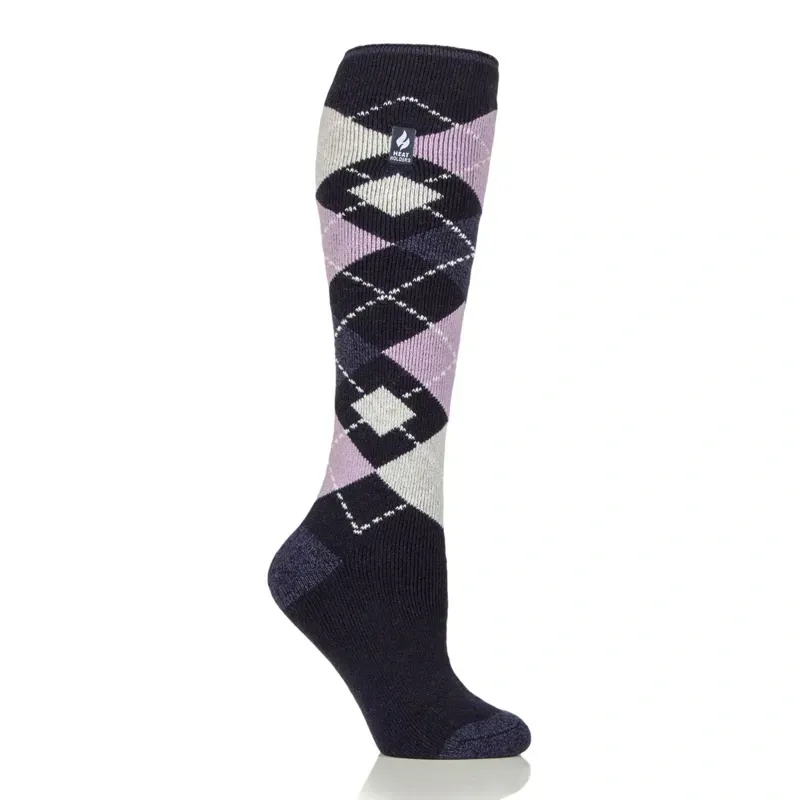 Heat Holders Harris Argyle Long Socks in Navy
