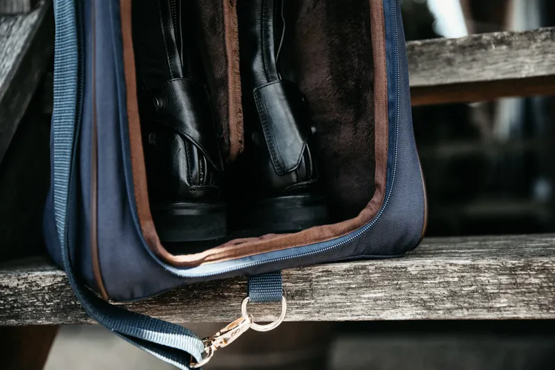 Kentucky Padded Boot Bag with Faux Fur in Black-1