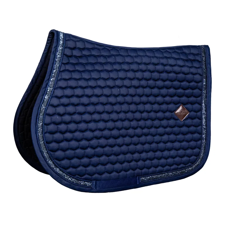 Kentucky Jumping Saddle Pad with Glitter Band in Navy