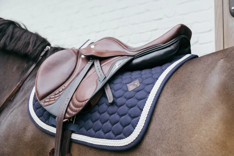 Kentucky Jumping Saddle Pad with Plaited Cord in Navy-5