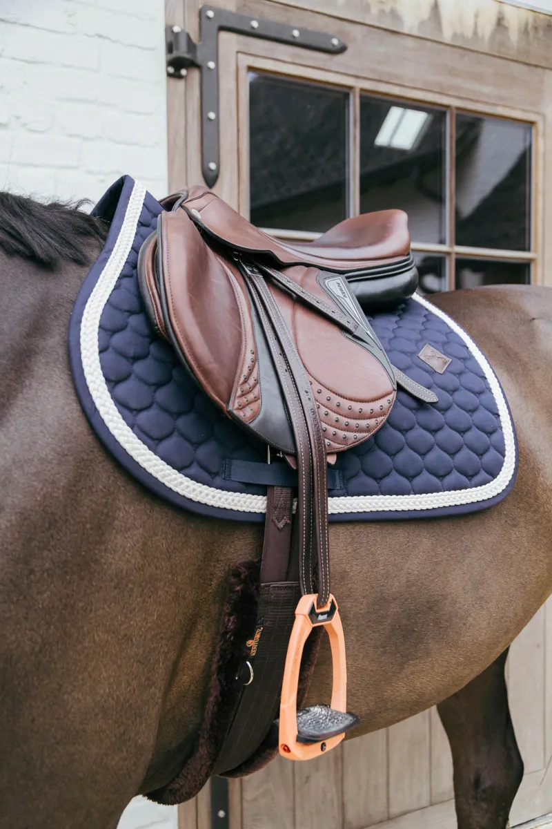 Kentucky Jumping Saddle Pad with Plaited Cord in Navy-4