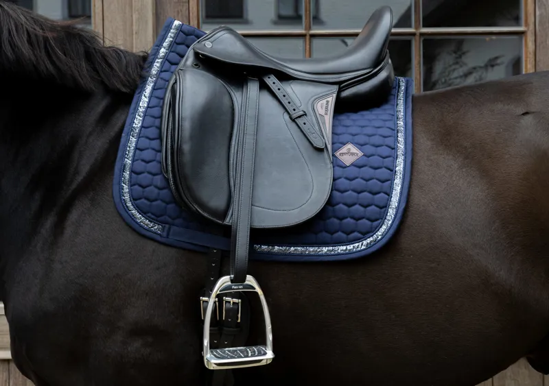 Kentucky Dressage Saddle Pad with Glitter Band in Navy-2