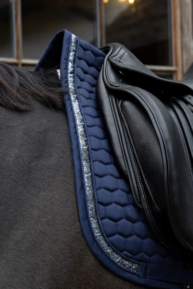 Kentucky Dressage Saddle Pad with Glitter Band in Navy-3