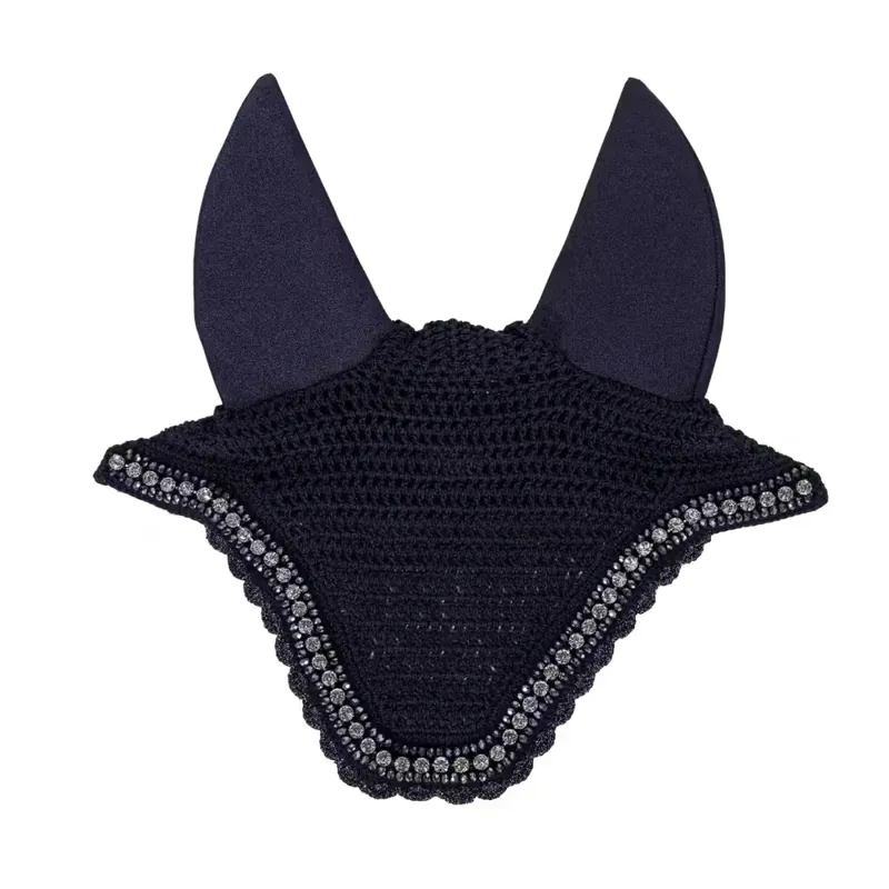 Kentucky Horsewear Fly Veil Wellington Big Stone and Pearl in Black
