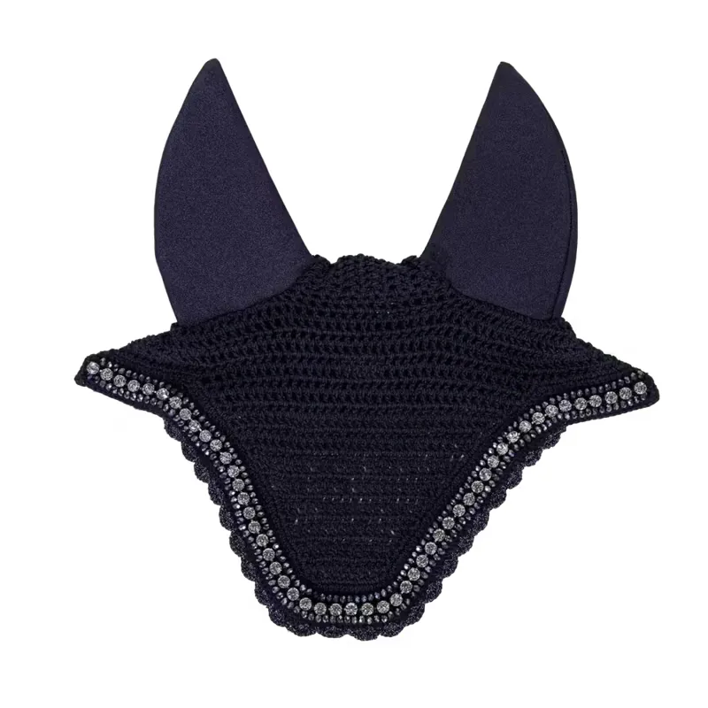 Kentucky Horsewear Fly Veil Wellington Big Stone and Pearl in Black