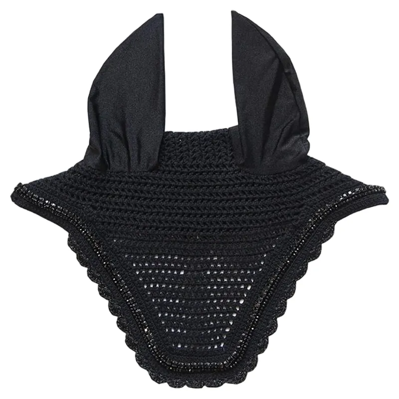 Kentucky Horsewear Fly Veil Wellington Stone and Pearl in Black