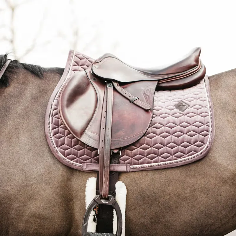 Kentucky Horsewear Velvet Jumping Saddle Pad in Purple-1
