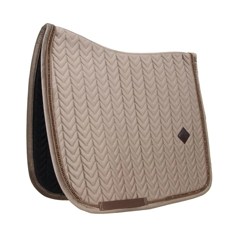 Kentucky Horsewear Velvet Pearls Dressage Saddle Pad in Beige
