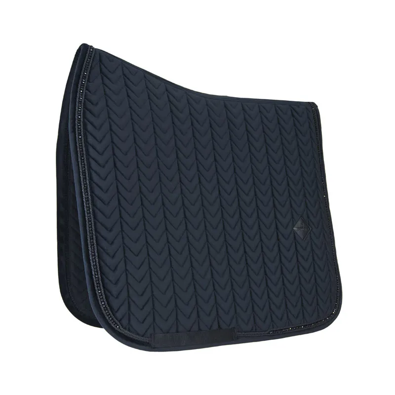 Kentucky Horsewear Velvet Pearls Dressage Saddle Pad in Black