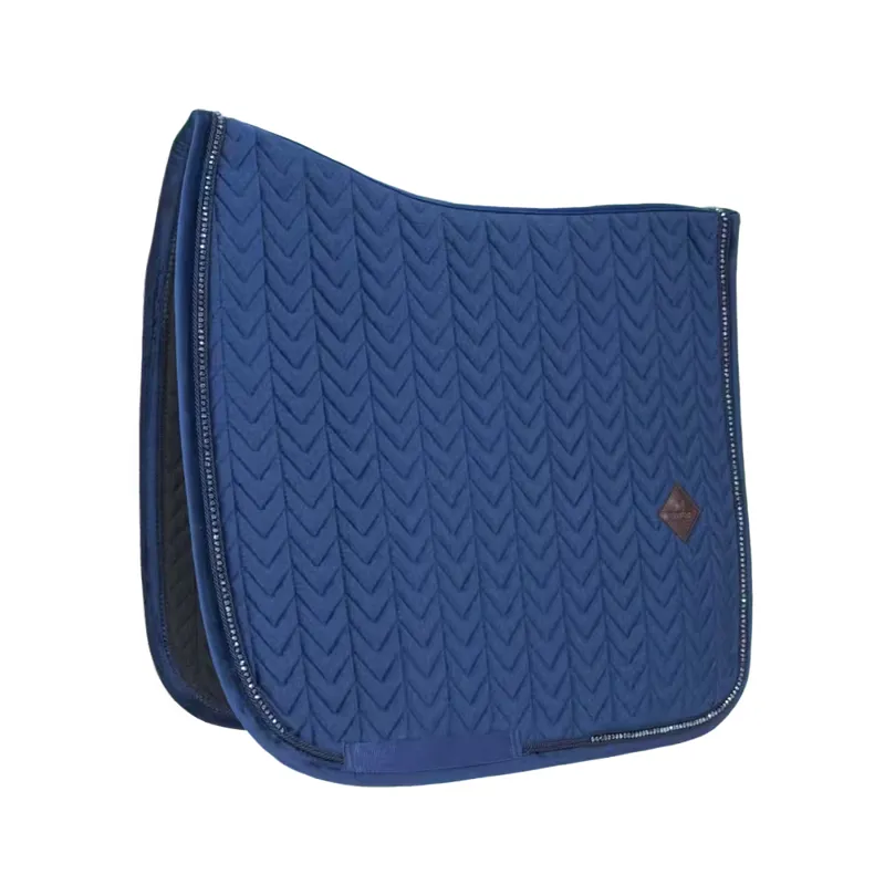 Kentucky Horsewear Velvet Pearls Dressage Saddle Pad in Navy