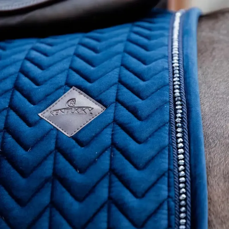 Kentucky Horsewear Velvet Pearls Dressage Saddle Pad in Navy-4