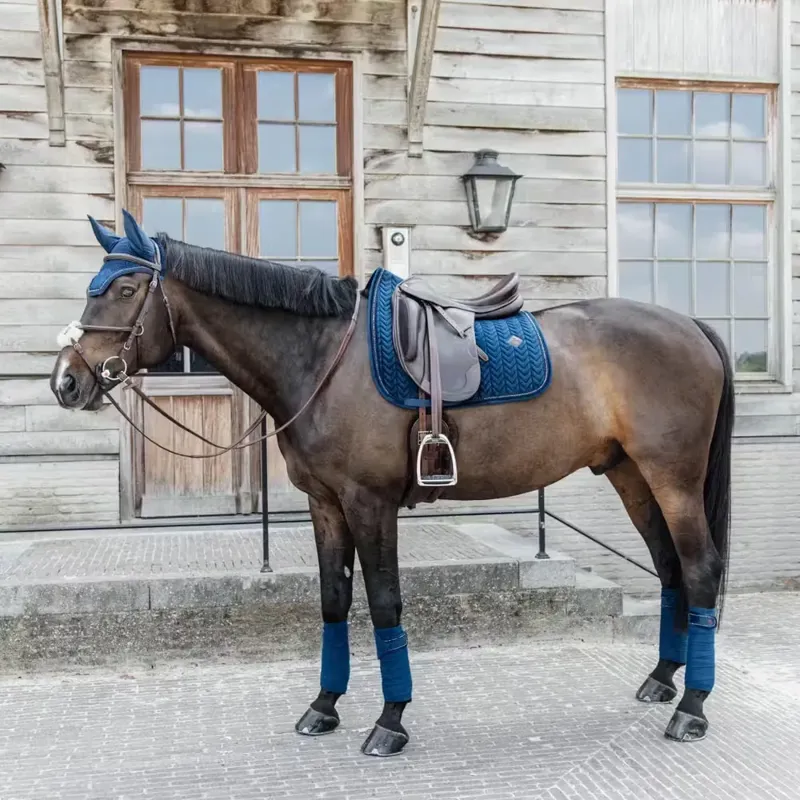 Kentucky Horsewear Velvet Pearls Dressage Saddle Pad in Navy-5