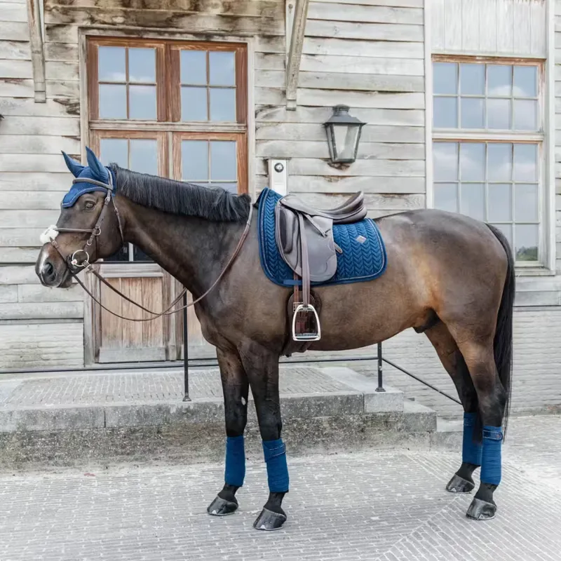Kentucky Horsewear Velvet Pearls Dressage Saddle Pad in Navy-4