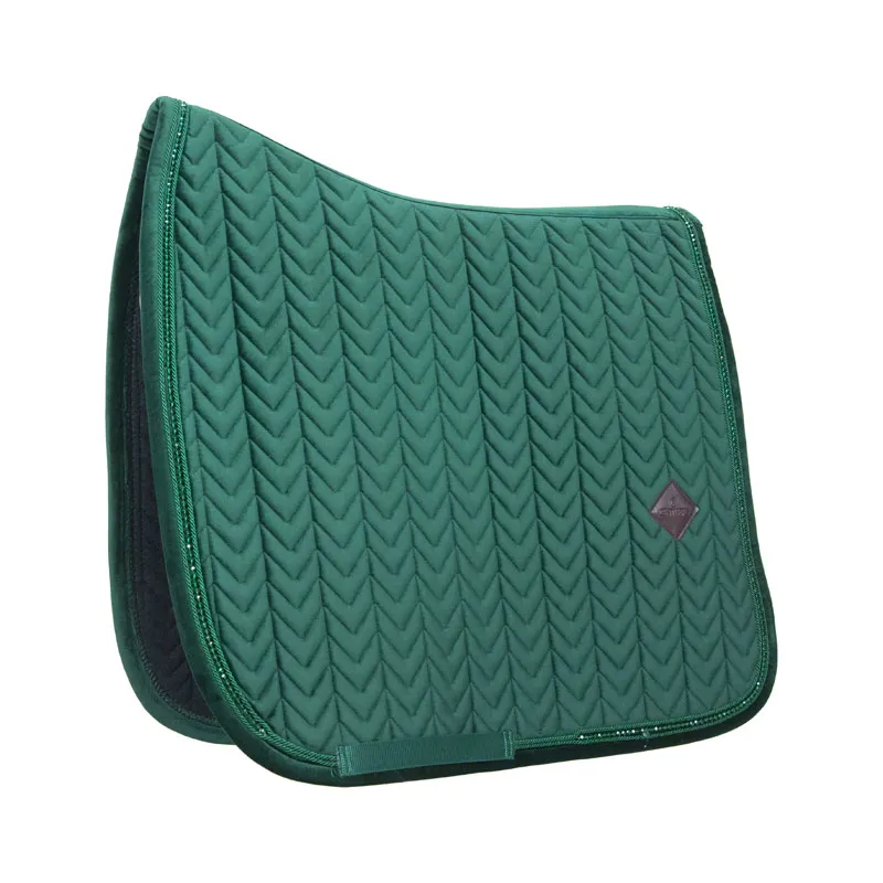Kentucky Horsewear Velvet Pearls Dressage Saddle Pad 26 in Pine Green
