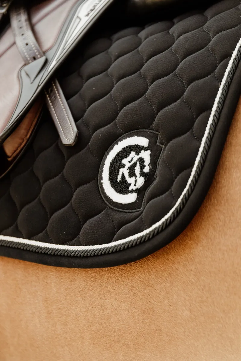Kentucky Horsewear Onion Quilt Rubber Logo Saddle Cloth in Black-5