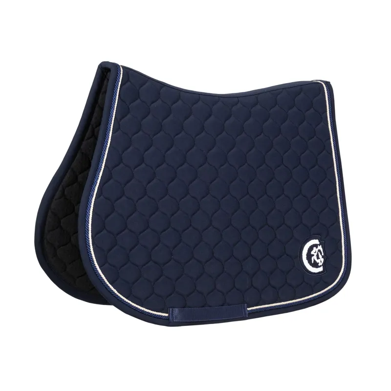 Kentucky Horsewear Onion Quilt Rubber Logo Saddle Cloth in Navy