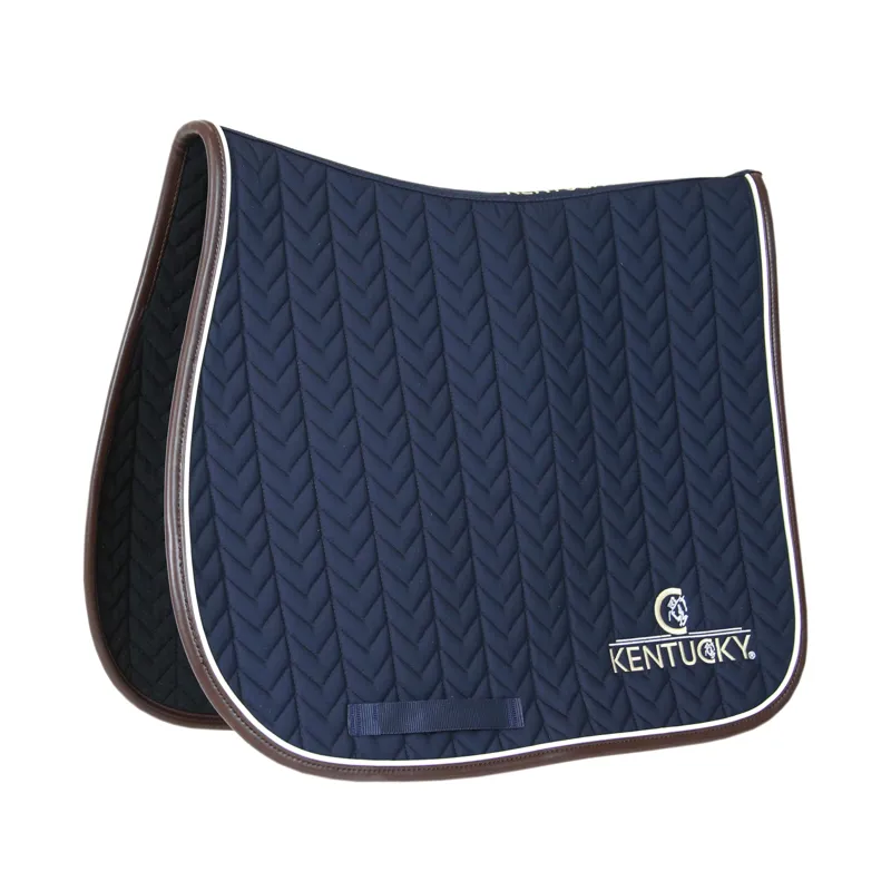 Kentucky Jumping Leather Fishbone Saddle Pad in Navy