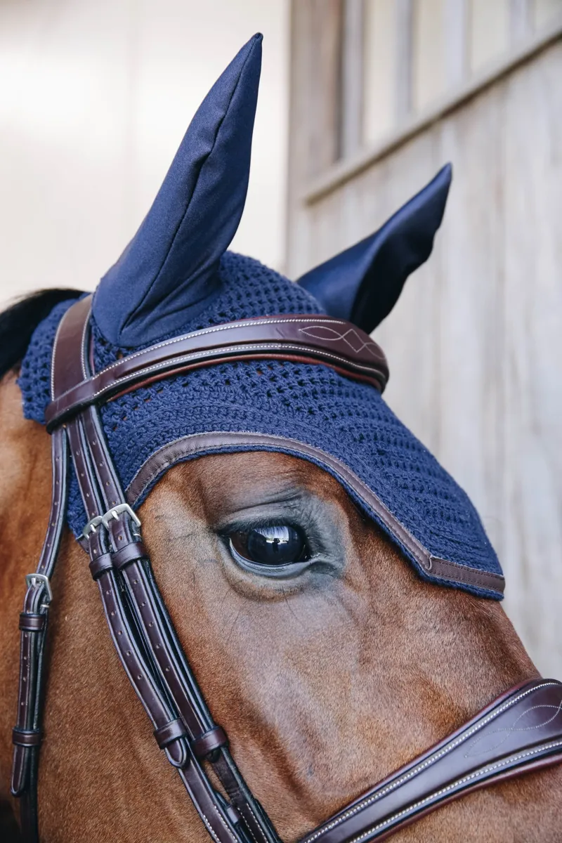 Kentucky Leather Wellington Fly Veil in Dark Navy-3