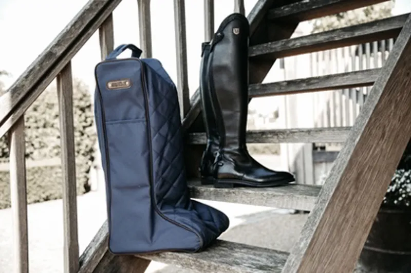 Kentucky Padded Boot Bag with Faux Fur in Navy-2