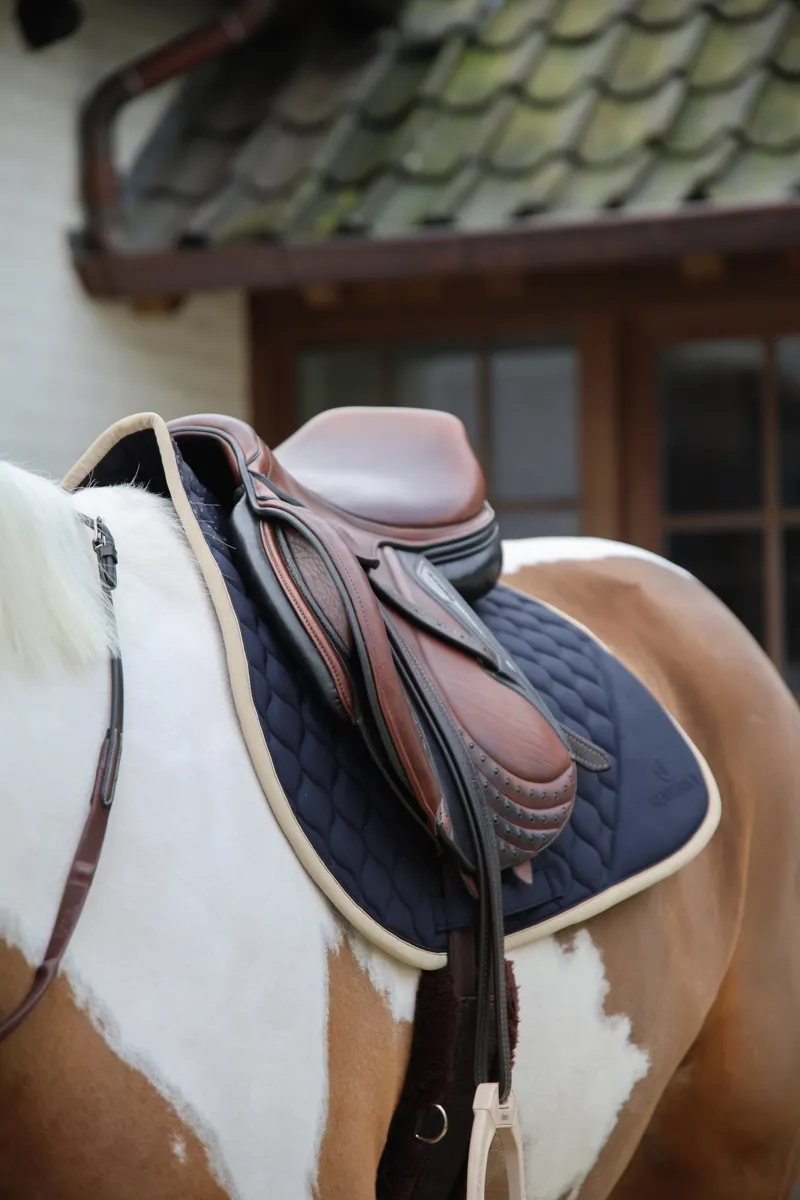 Kentucky Softshell Onion Quilt Jumping Pad in Navy and Beige-4