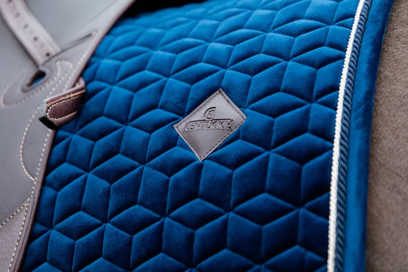 Kentucky Velvet Jumping Saddle Pad in Navy-4