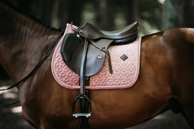 Kentucky Velvet Jumping Saddle Pad in Old Rose-2