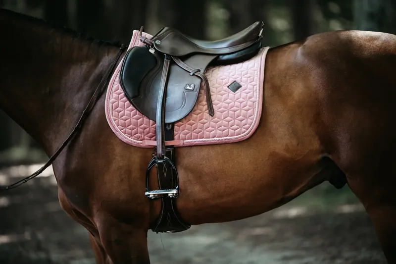 Kentucky Velvet Jumping Saddle Pad in Old Rose-3