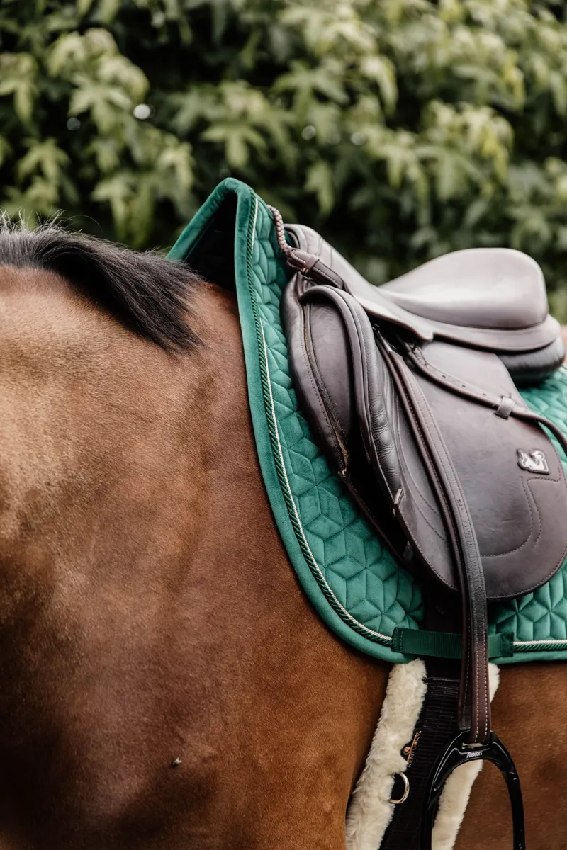 Kentucky Velvet Jumping Saddle Pad in Dark Green-4