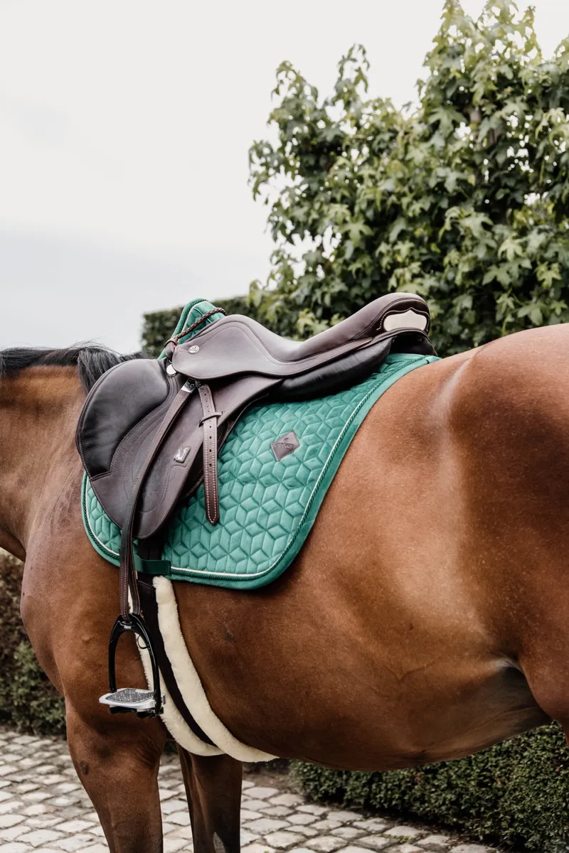 Kentucky Velvet Jumping Saddle Pad in Dark Green-7