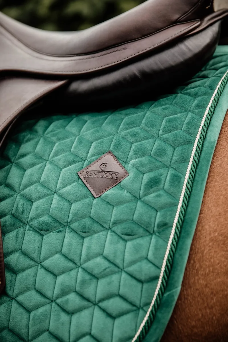 Kentucky Velvet Jumping Saddle Pad in Dark Green-6