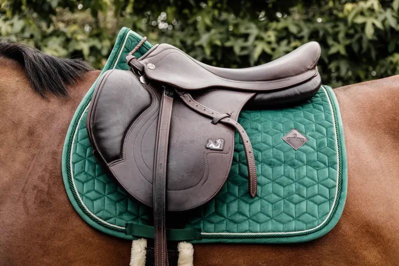 Kentucky Velvet Jumping Saddle Pad in Dark Green-2