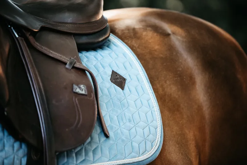 Kentucky Horsewear Velvet Jumping Saddle Pad in Light Blue-7