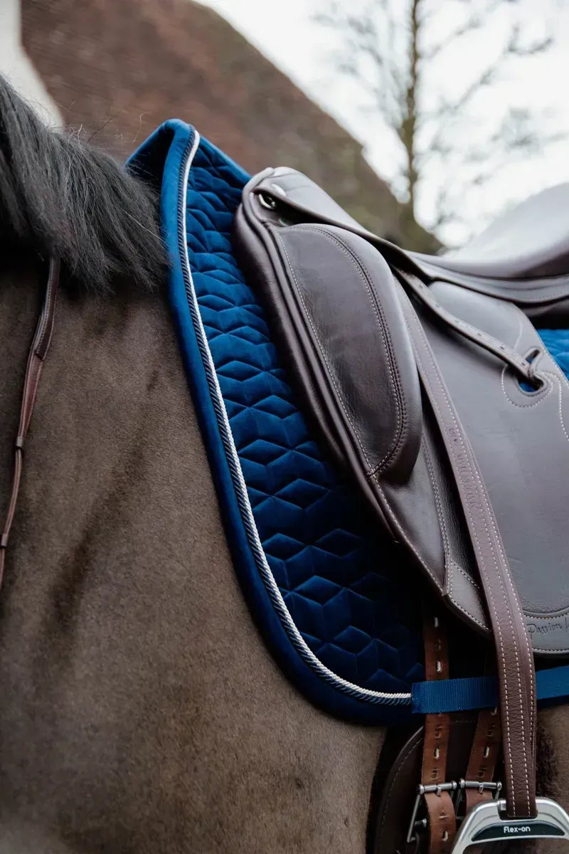 Kentucky Velvet Jumping Saddle Pad in Navy-5