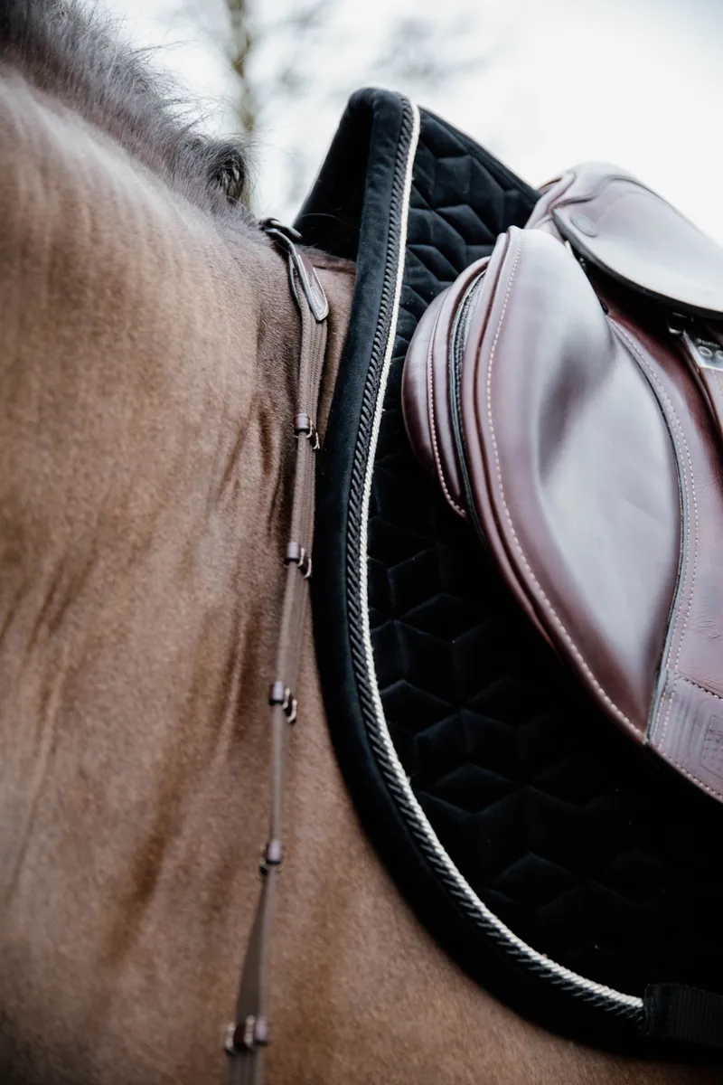 Kentucky Basic Velvet Jumping Saddle Pad in Black-4