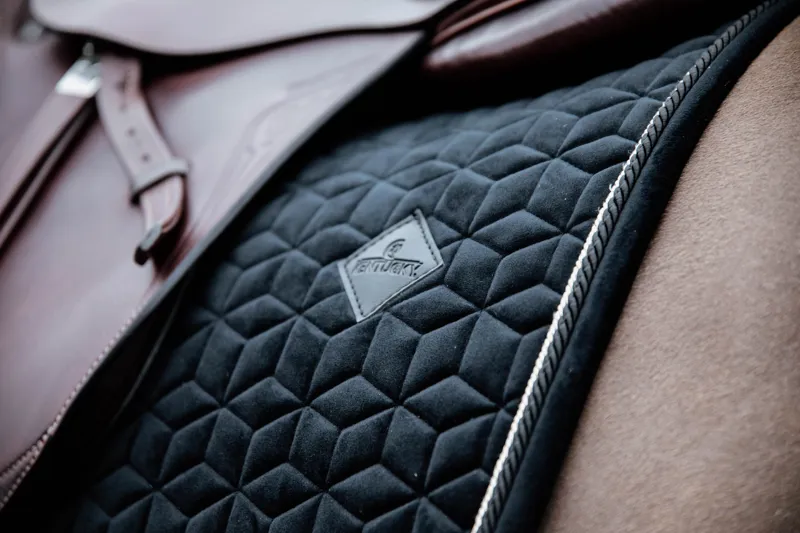 Kentucky Basic Velvet Jumping Saddle Pad in Black-4