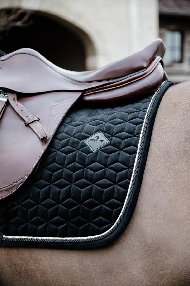 Kentucky Basic Velvet Jumping Saddle Pad in Black-6