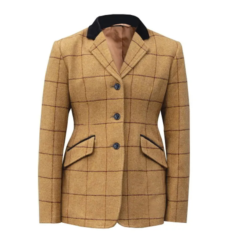 Equetech Junior Wheatley Deluxe Tweed Riding Jacket in Brown