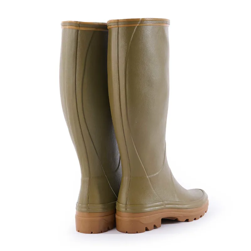 Le Chameau Giverney Jersey Lined Wellington Boot Ladies in Iconic Green-3