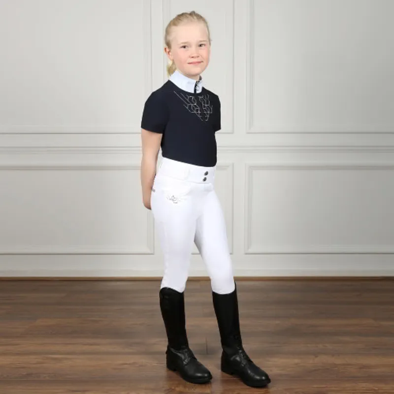 Coldstream Ledmore Diamante Riding Tights Juniors in White