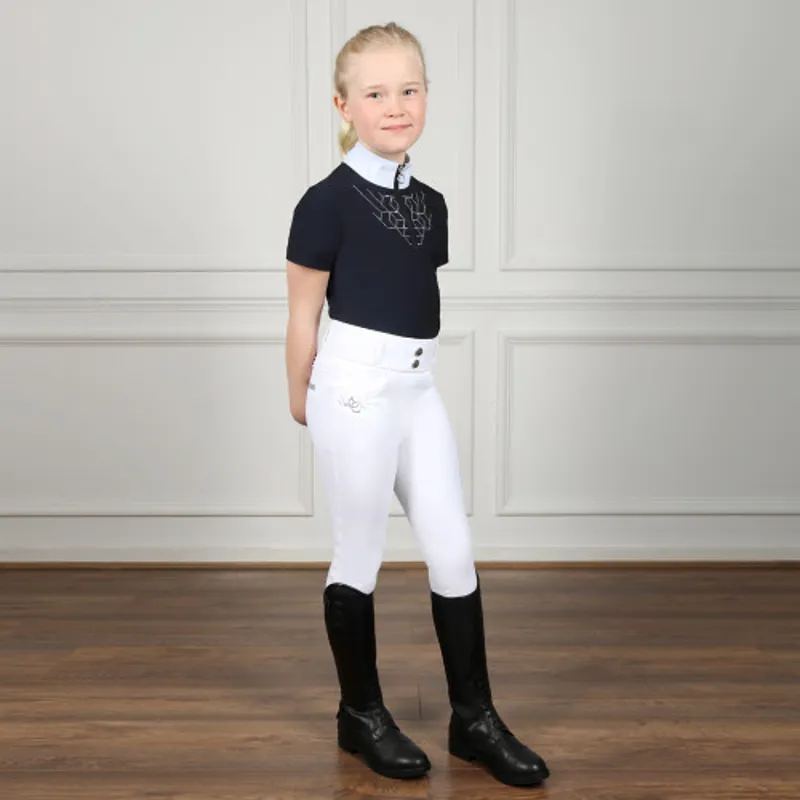 Coldstream Ledmore Diamante Riding Tights Juniors in White