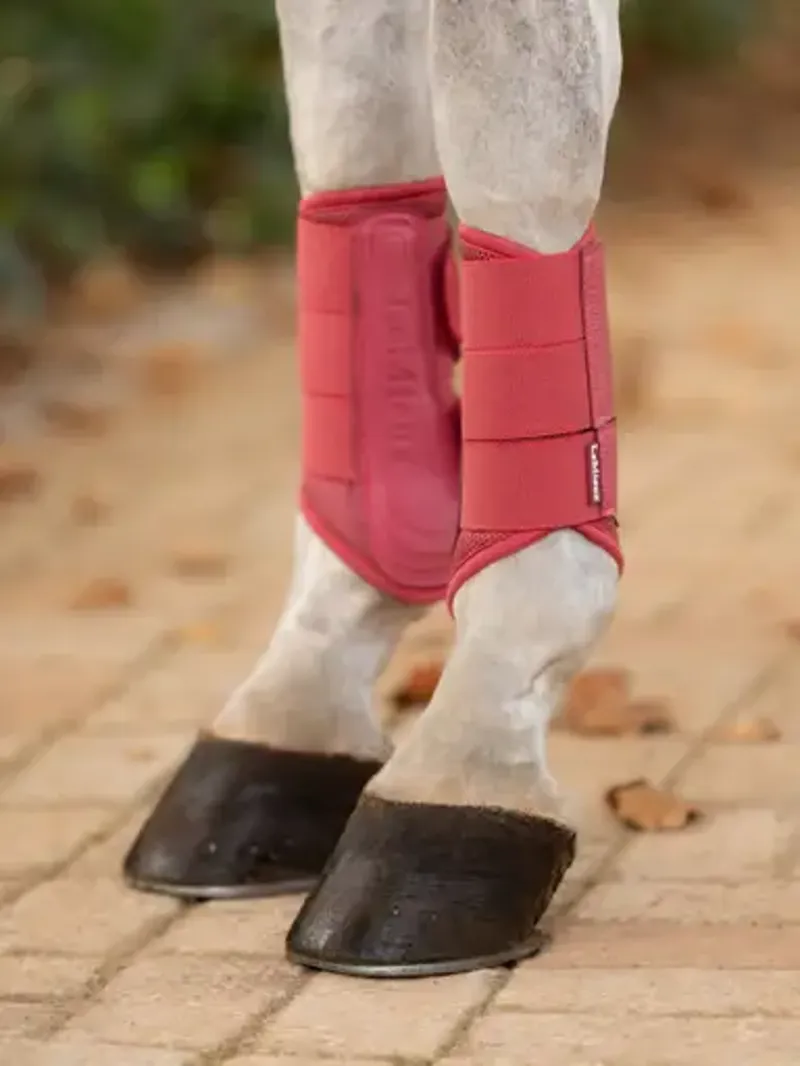 LeMieux Arika Mesh Brushing Boots in Cranberry-3