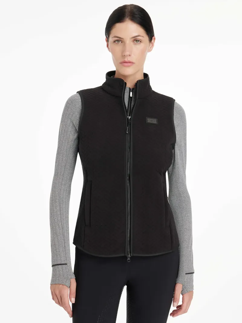 LeMieux Aspen Herringbone Fleece Gilet Ladies in Black