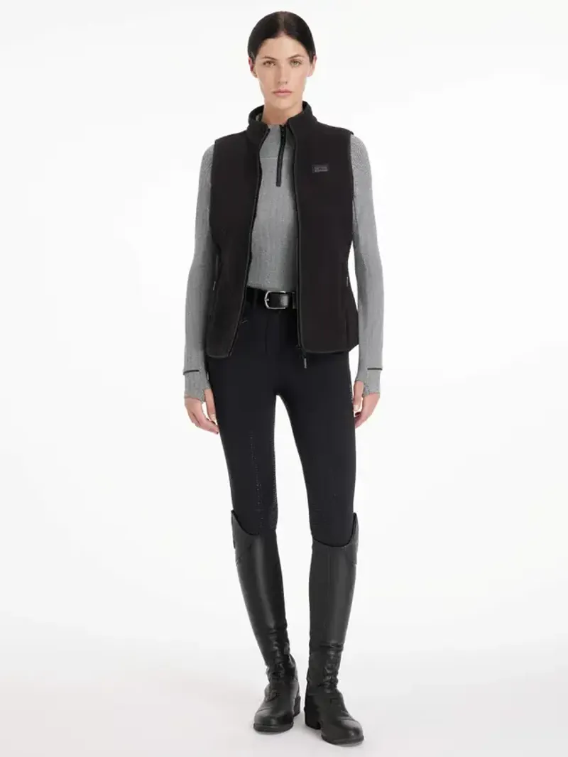 LeMieux Aspen Herringbone Fleece Gilet Ladies in Black-1