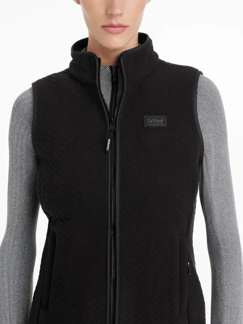 LeMieux Aspen Herringbone Fleece Gilet Ladies in Black-2