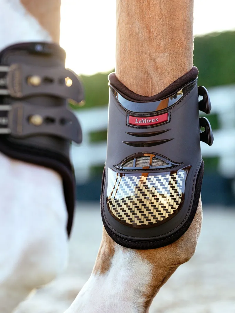 LeMieux Exo-Flex Fetlock Boot in Brown and Gold-4